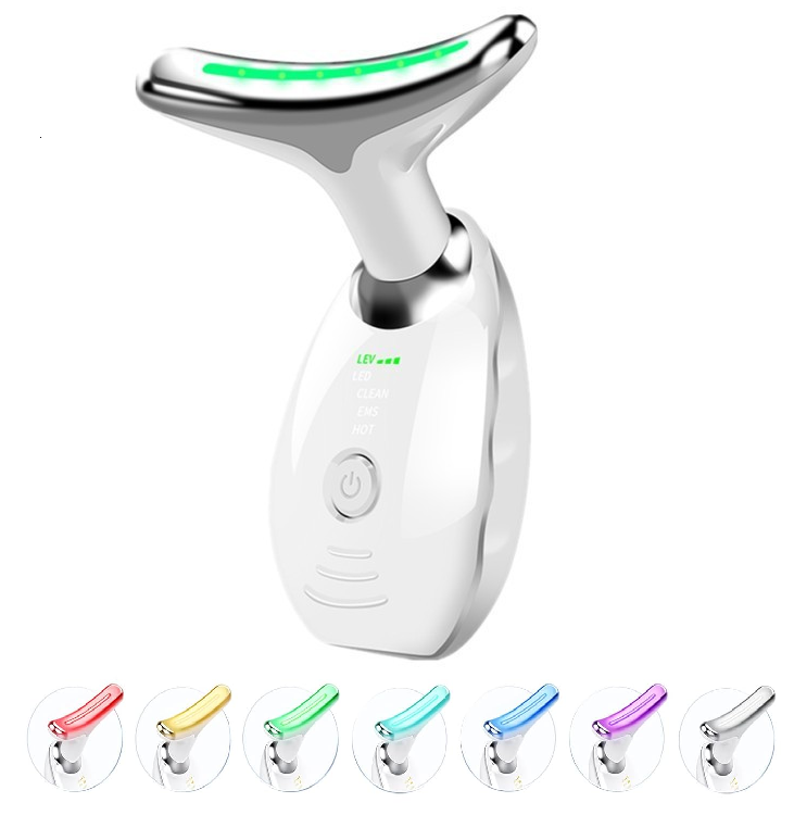 Red light therapy facial and neck massage stick, 7-color LED facial and neck massager