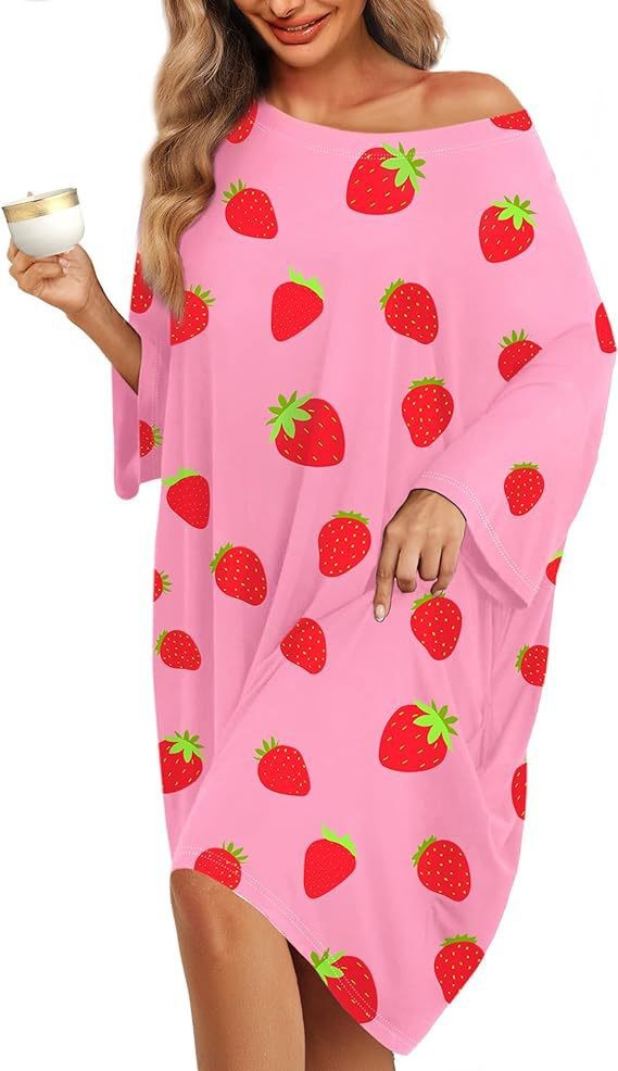 👚 Plus Size Women's Nightgown – Short-Sleeve, Pockets, Cozy Home Essential! ✨