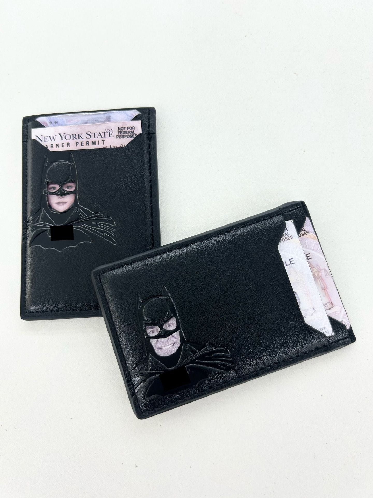 🦇 Custom Leather Wallet – Bat ID Holder, Personalized Bat Identity Wallet! ✨
