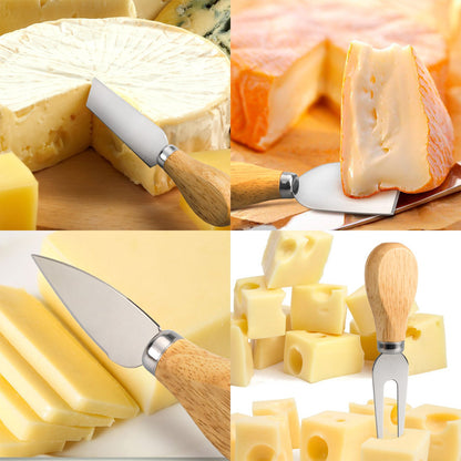 🧀 Stainless Steel Cheese Knife Set – 3/4 Pieces, Butter Knife & Fork Combo! ✨