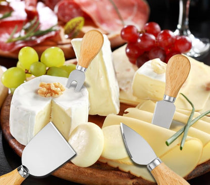 🧀 Stainless Steel Cheese Knife Set – 3/4 Pieces, Butter Knife & Fork Combo! ✨