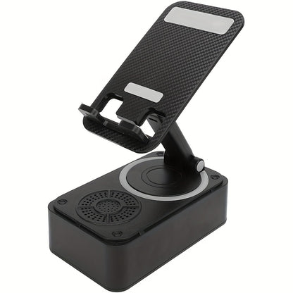 📱 5-in-1 Wireless Phone Stand – 360° Adjust, HD Sound, Mic & Remote (Tablets/Androids)! ✨