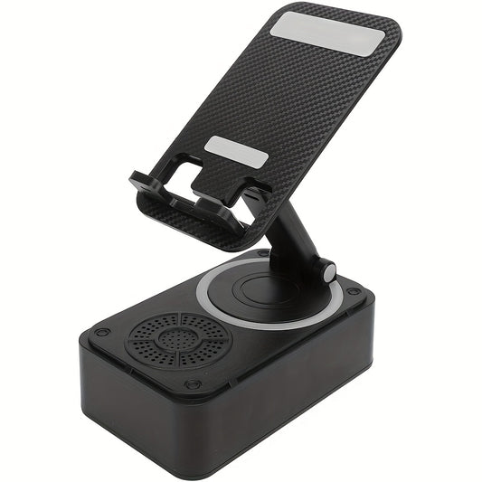 📱 5-in-1 Wireless Phone Stand – 360° Adjust, HD Sound, Mic & Remote (Tablets/Androids)! ✨
