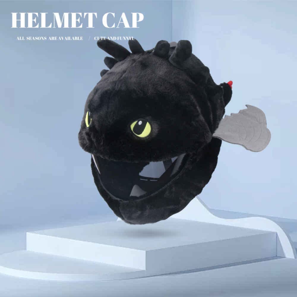 🛵 Plush Motorcycle Helmet Cover – Cartoon Design, Scratch-Resistant! ✨