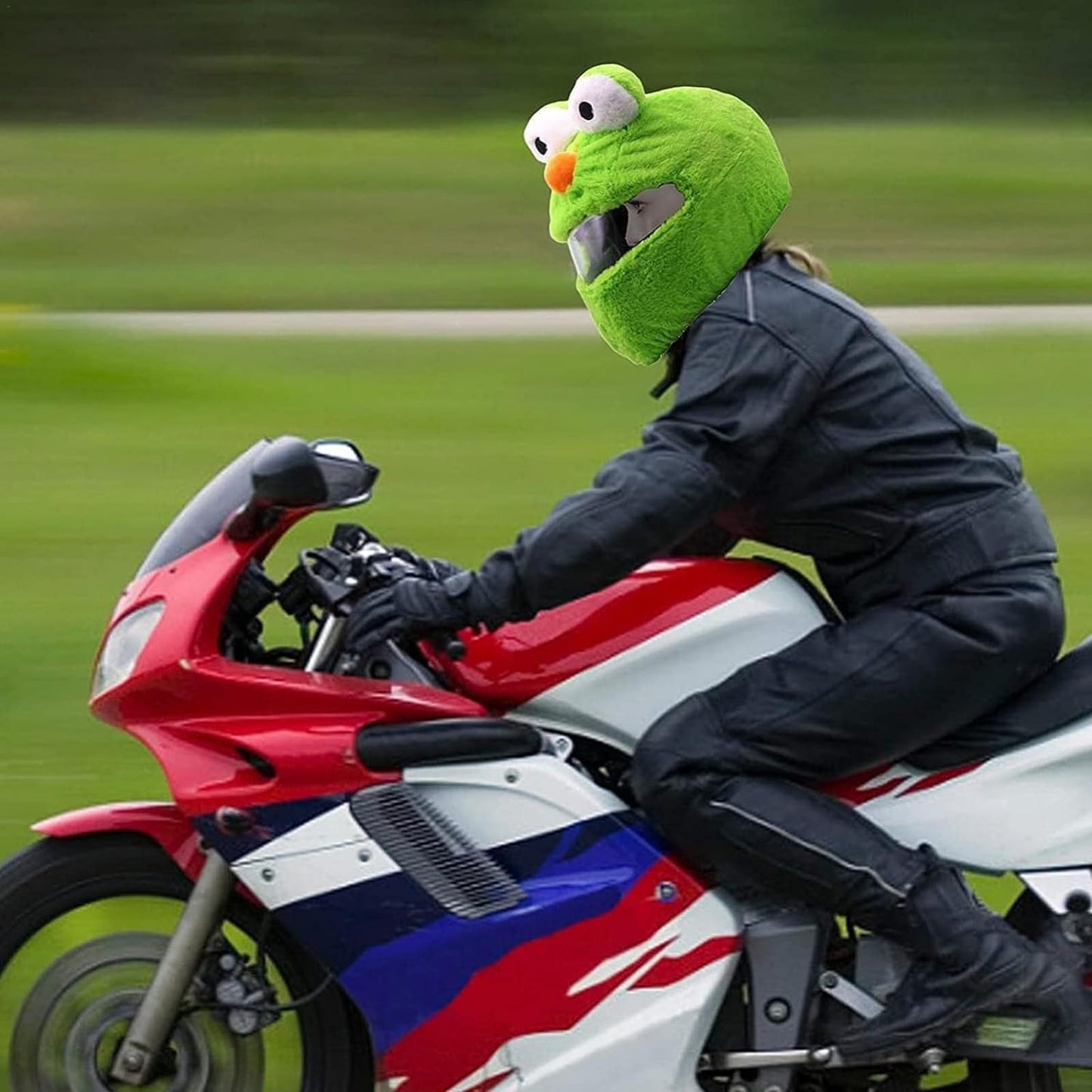 🛵 Plush Motorcycle Helmet Cover – Cartoon Design, Scratch-Resistant! ✨