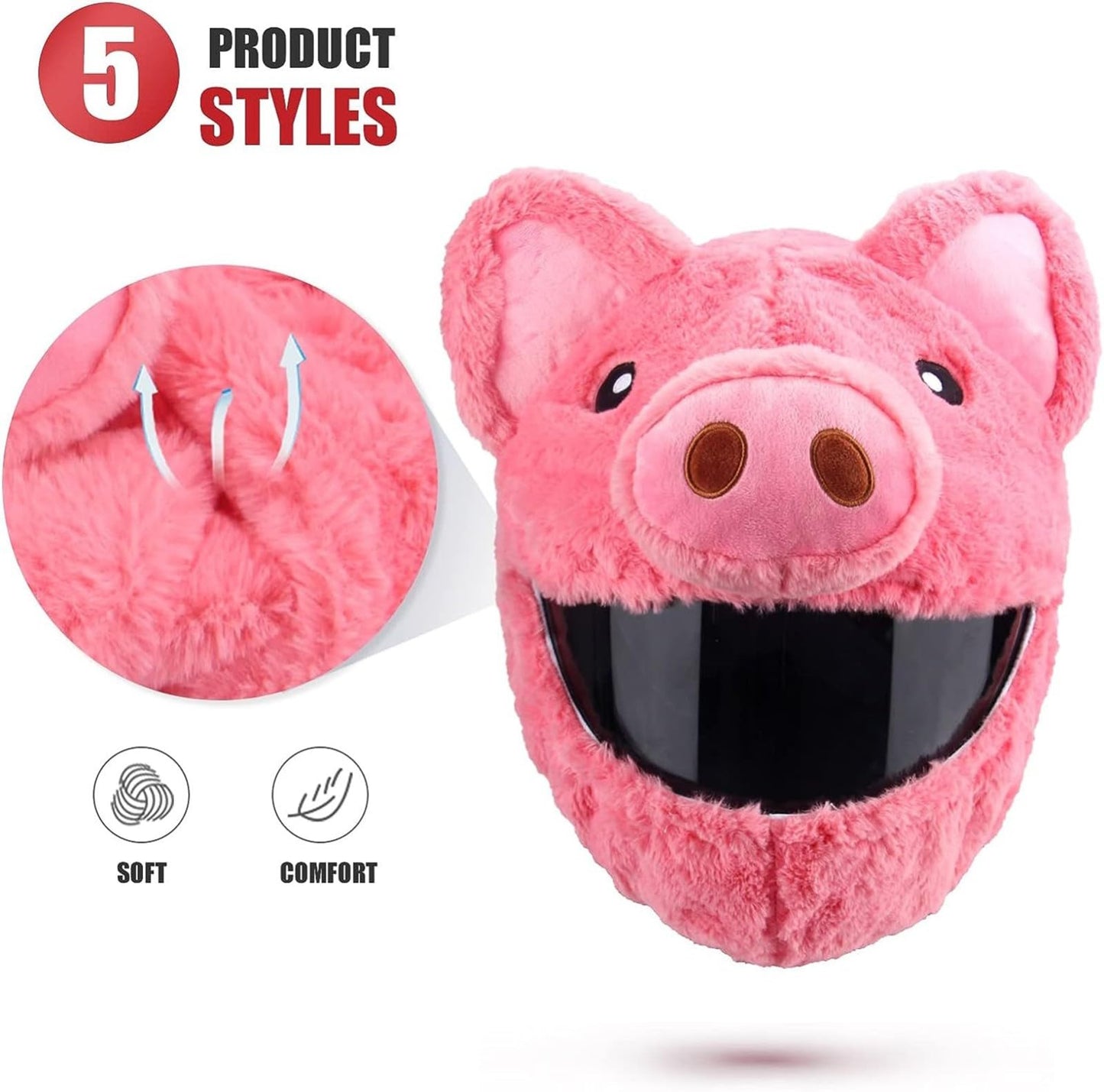 🛵 Plush Motorcycle Helmet Cover – Cartoon Design, Scratch-Resistant! ✨