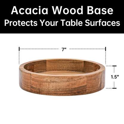 🥗 Extra Large Glass Salad Bowl Set – Party Size, Acacia Wood Base + Serving Tools! ✨