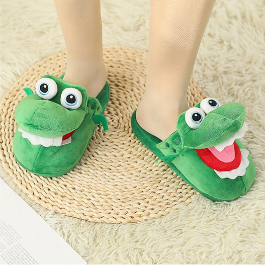 🐊 Crocodile Slippers – Ultra-Soft Fleece Lining, Anti-Slip Sole! ✨