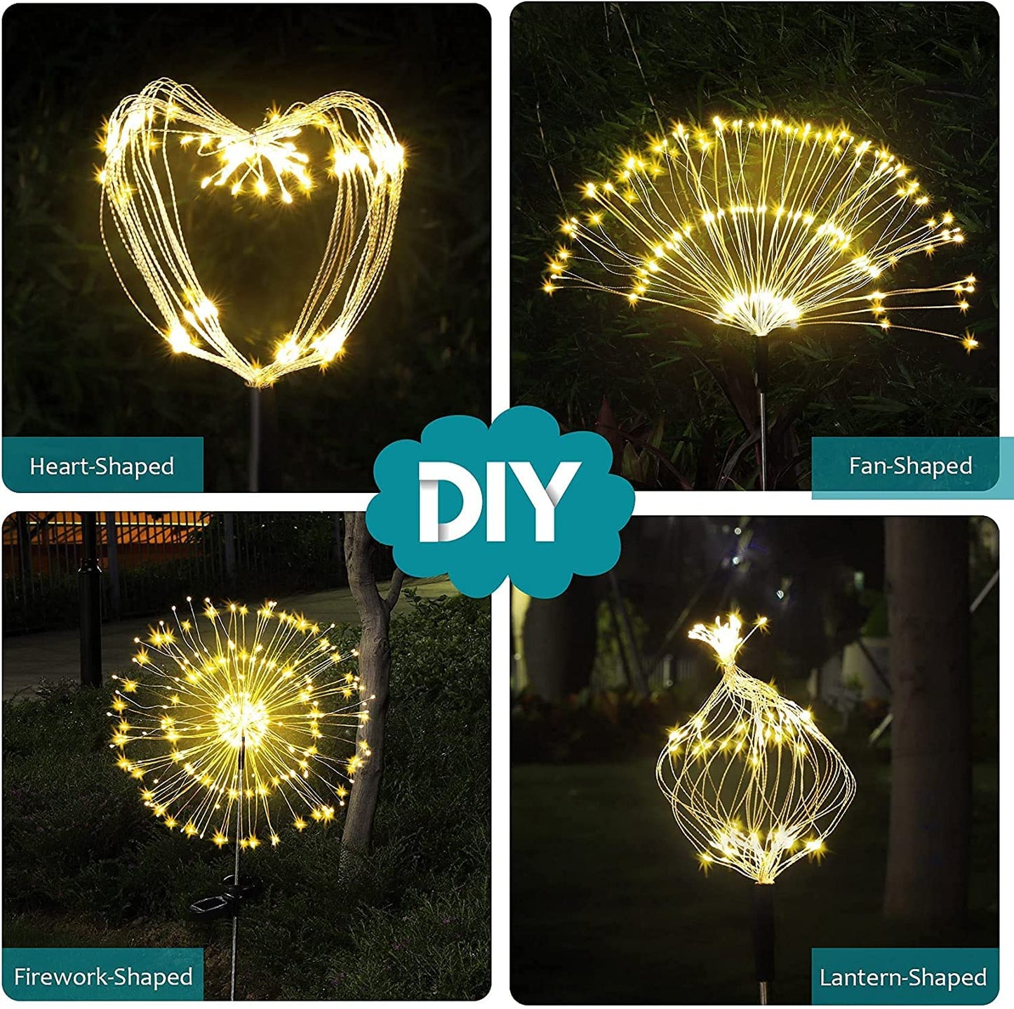 🌞 New LED Solar Firework Lights – Outdoor Waterproof, Dandelion Garden Decor! ✨