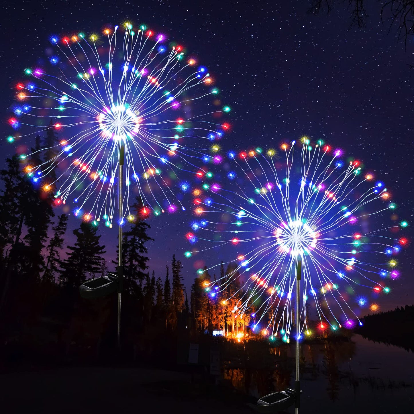 🌞 New LED Solar Firework Lights – Outdoor Waterproof, Dandelion Garden Decor! ✨