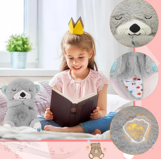 Cute breathing otter comfort bear plush toy