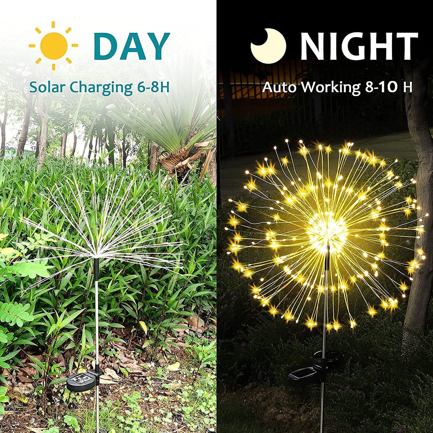 🌞 New LED Solar Firework Lights – Outdoor Waterproof, Dandelion Garden Decor! ✨