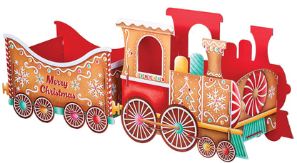 🚂 Christmas Train Gift Holder – Festive Cardboard Toy, 1200GSM + 83 Alphabet Stickers! ✨