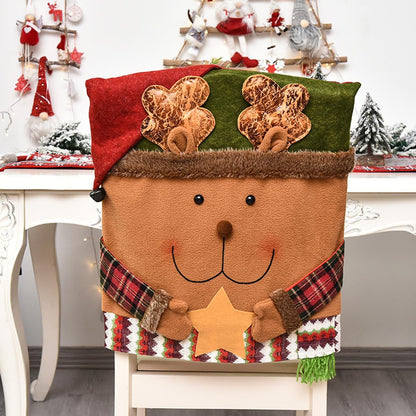 🎅 6-Pack Christmas Chair Covers – Santa/Snowman Design, Holiday Dining Decor! ✨