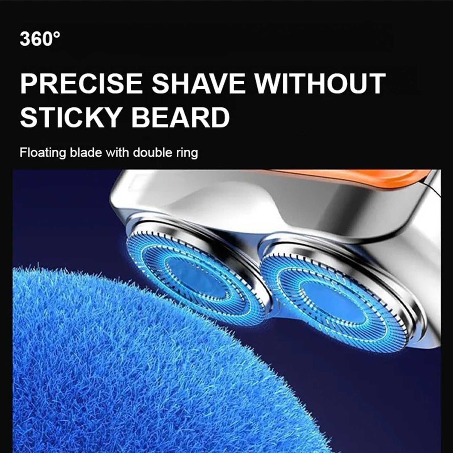 🪒 Mini Portable Electric Shaver – 2025 Upgrade Double Head, 360° Rotary, Wet/Dry Waterproof (Silver-Orange)! ✨