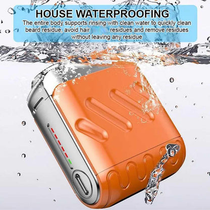 🪒 Mini Portable Electric Shaver – 2025 Upgrade Double Head, 360° Rotary, Wet/Dry Waterproof (Silver-Orange)! ✨