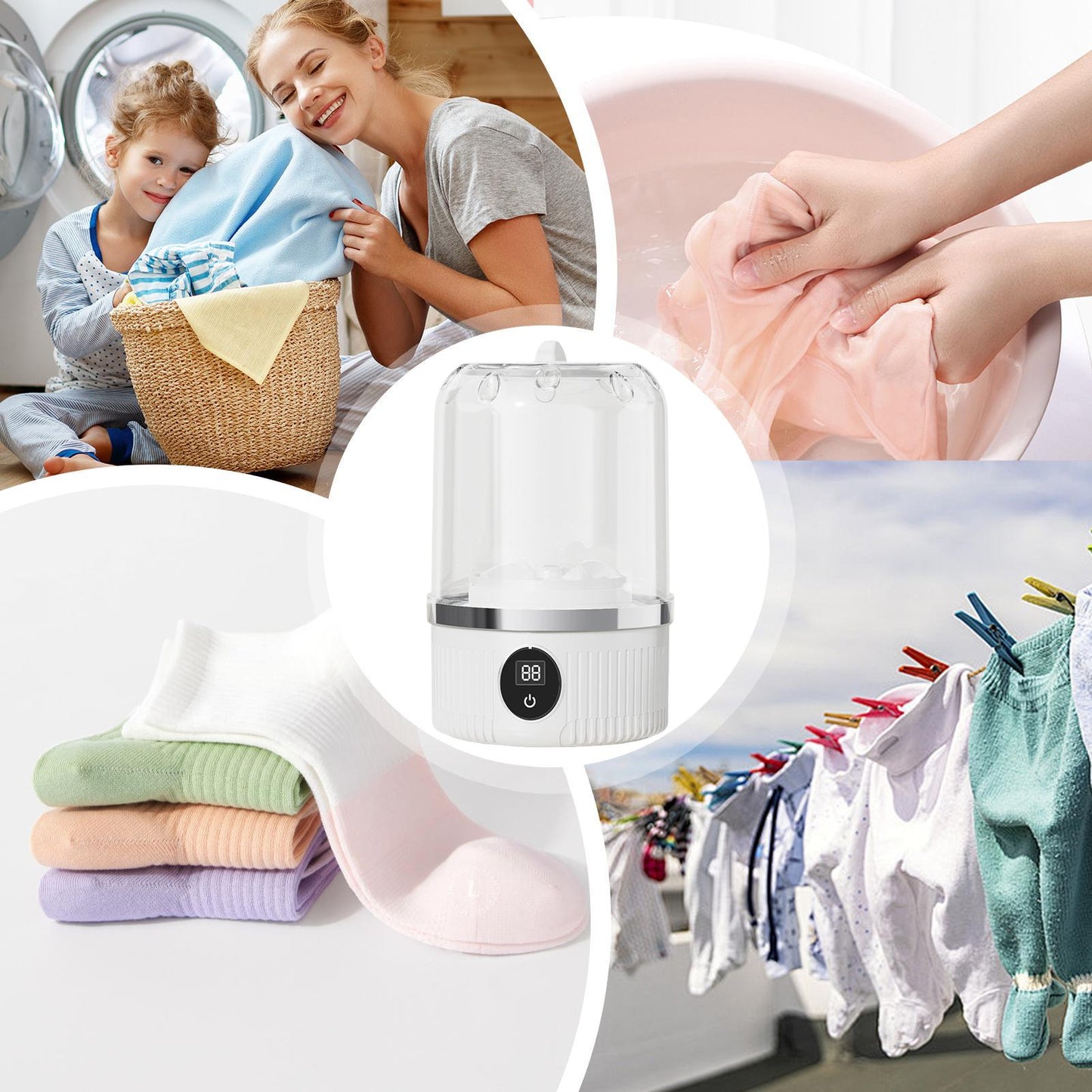 Portable small washing machine
