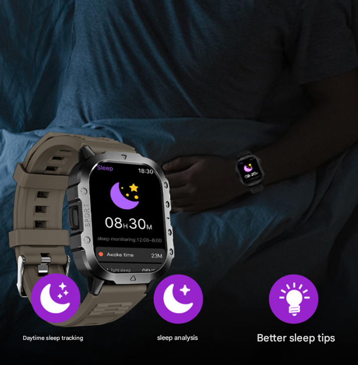 ⌚ New H12 Smart Watch – Wireless Charging, Outdoor Flashlight, Heart Rate Monitor! ✨