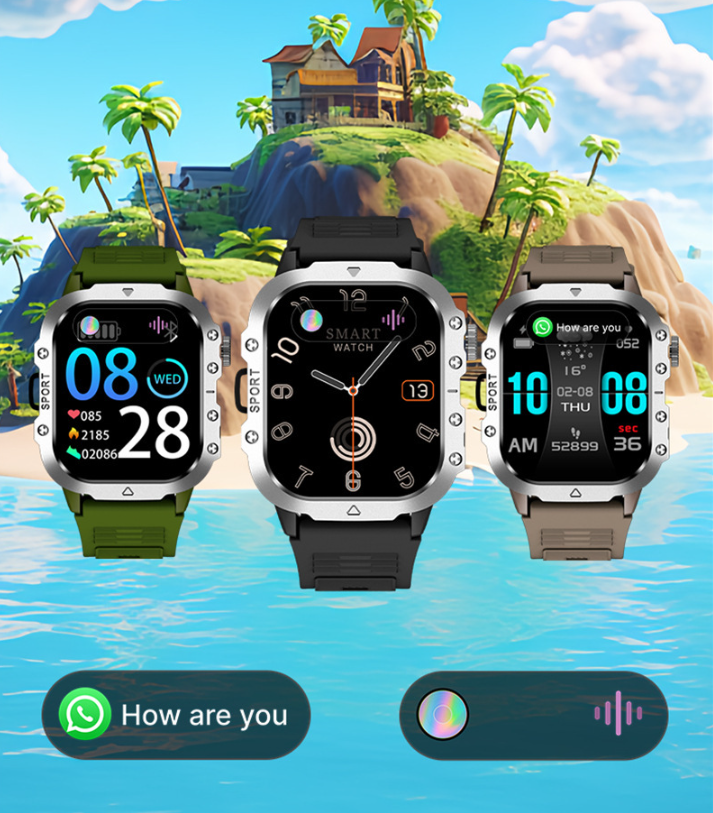 ⌚ New H12 Smart Watch – Wireless Charging, Outdoor Flashlight, Heart Rate Monitor! ✨