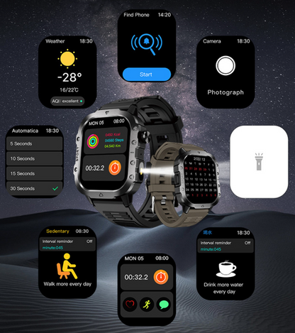 ⌚ New H12 Smart Watch✨Wireless charging, heart rate monitoring, dynamic island design, outdoor flashlight✨