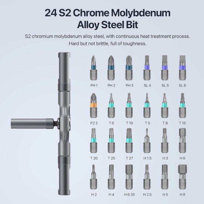 Multi-functional ratchet screwdriver set, 24-in-1 household multi-purpose high-hardness tool set