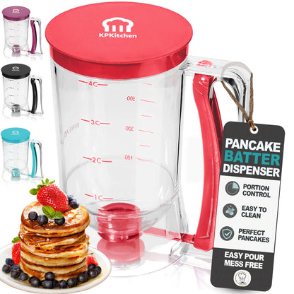 🥞 Purple Pancake Batter Dispenser – 4-Cup, Leak-Free, Dishwasher Safe! ✨