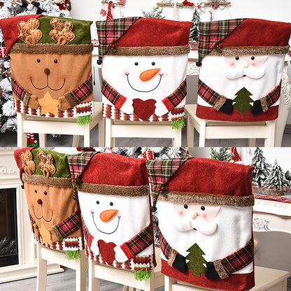 🎅 6-Pack Christmas Chair Covers – Santa/Snowman Design, Holiday Dining Decor! ✨
