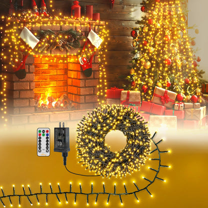 🎅 Waterproof Cluster Christmas Lights | 4 Brightness Levels, Remote Control ✨