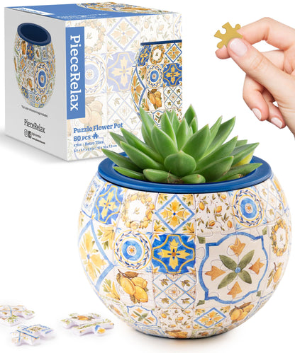 🌵 3D Puzzle Planter – Retro Tile, Danish Folk Style, Succulent/Cactus Pot! ✨