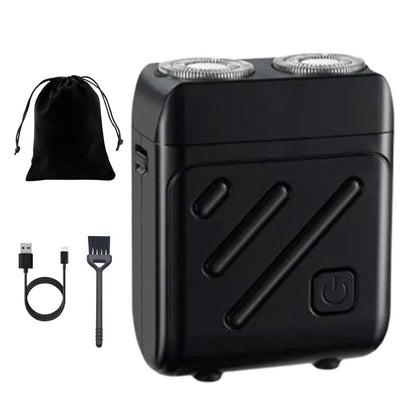 🪒 Mini Portable Electric Shaver – 2025 Upgrade Double Head, 360° Rotary, Wet/Dry Waterproof (Silver-Orange)! ✨