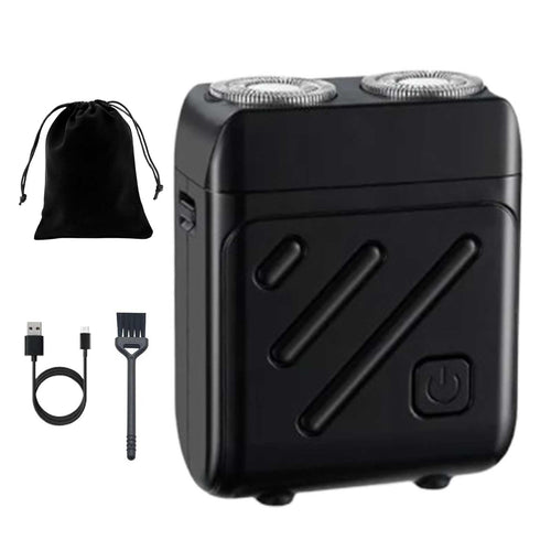 🪒 Mini Portable Electric Shaver – 2025 Upgrade Double Head, 360° Rotary, Wet/Dry Waterproof (Silver-Orange)! ✨