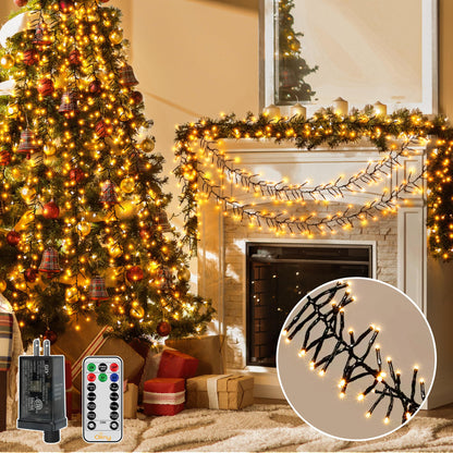 🎅 Waterproof Cluster Christmas Lights | 4 Brightness Levels, Remote Control ✨