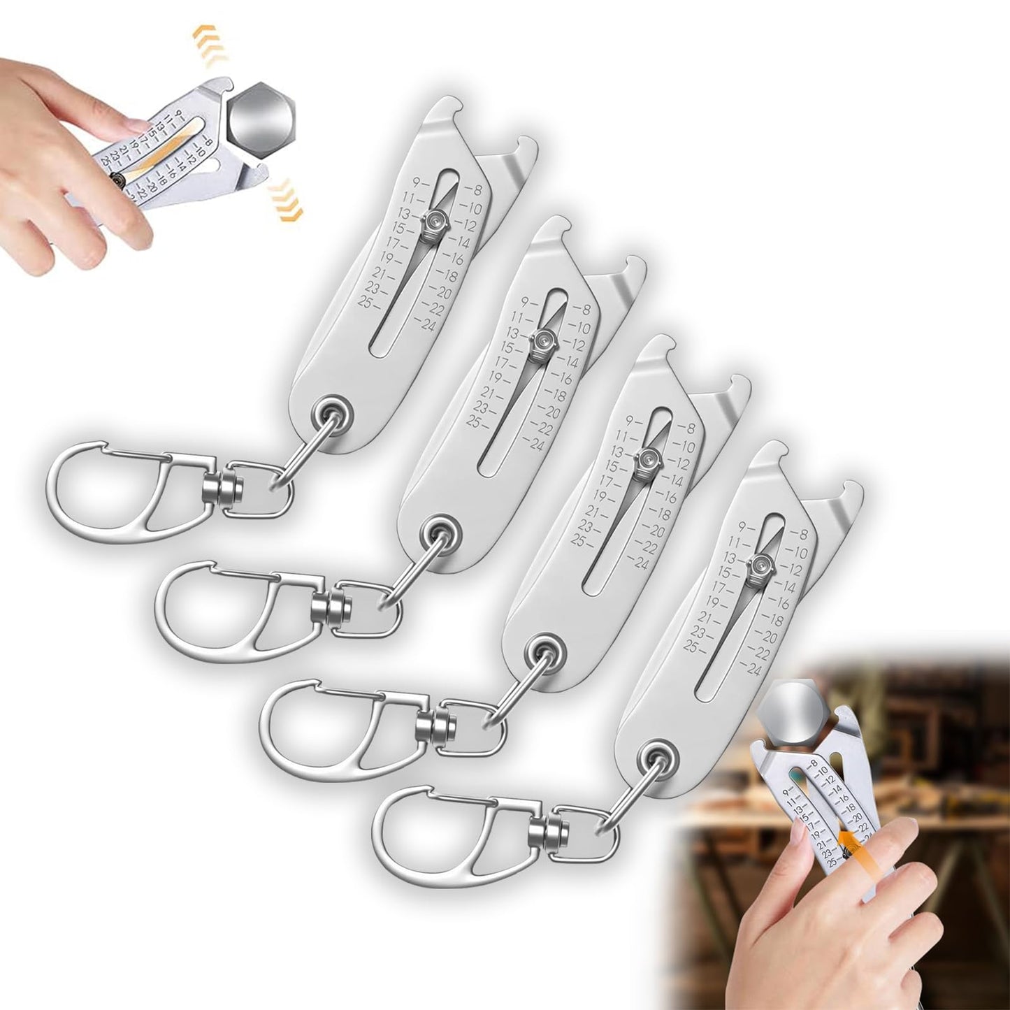 🔧 Bolt Head Size Finder – Portable Thread Checker, Keychain Precision Tool! ✨