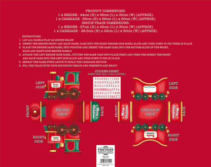 🚂 Christmas Train Gift Holder – Festive Cardboard Toy, 1200GSM + 83 Alphabet Stickers! ✨
