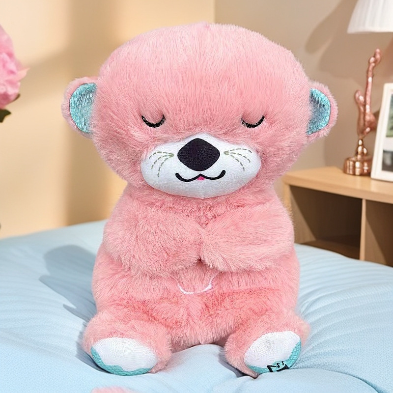Cute breathing otter comfort bear plush toy