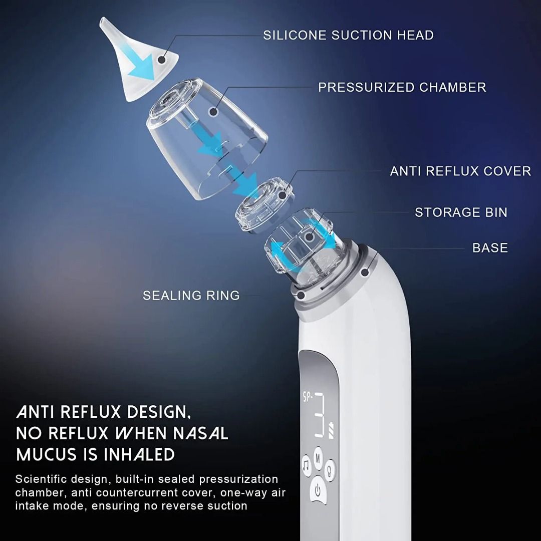 👶 Electric Baby Nasal Aspirator – Large Suction Chamber, Strong Suction + Soothing Music! 👃